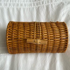 Lilly Pulitzer woven wicker sunglasses holder